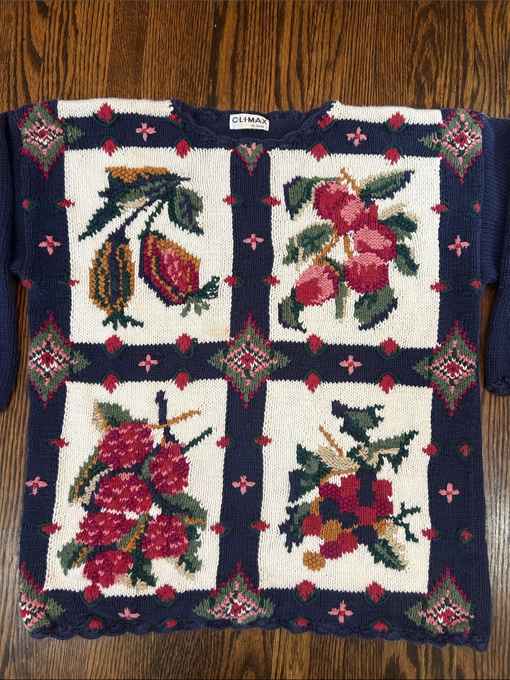 Vintage Knit Floral Sweater - Picture 2 of 8